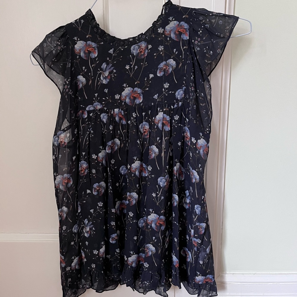 Ulla Johnson 100% silk top, sheer babydoll top. excellent used condition.